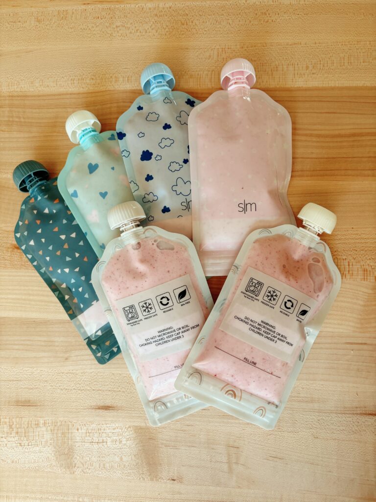 Homemade Strawberry Banana Yogurt Pouches