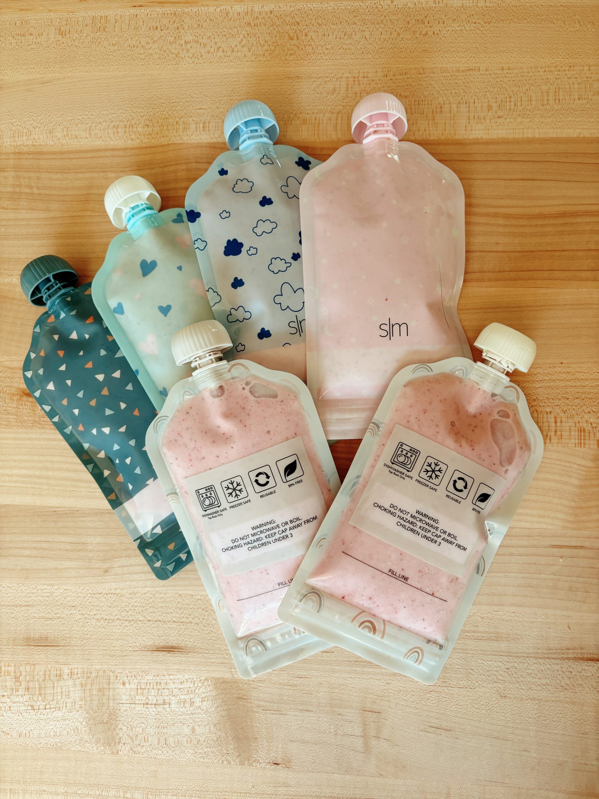 Homemade Strawberry Banana Yogurt Pouches